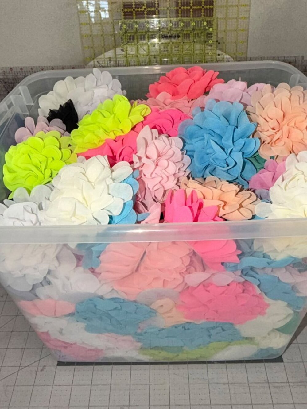 Lot - Over 300 (320) chiffon flowers